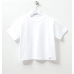 HYKE ルーズフィット 黒 半袖Tシャツ 変形ショート丈