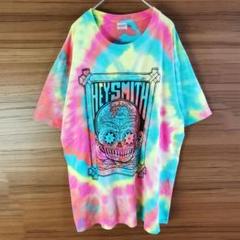 Tシャツ　タイダイ　スカル　ビッグプリント　オーバーサイズ　カラフル　古着