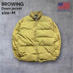 【USA製】80sBROWINGダウンジャケットキルティングMオークル