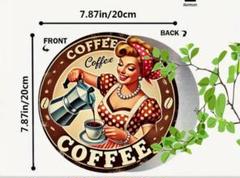 ウェルカムボード レトロコーヒー カフェ 壁飾り インテリア 置物 アルミ 茶