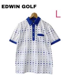 EDWIN GOLF 水玉ポロシャツ　サイズ:L