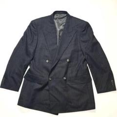SOLEDORO ソレドーロ　ダブルジャケット　ブラック系ストライプ　カシミヤ混