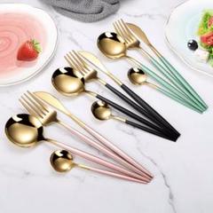 【新品】高級ステンレス製 カトラリー 4点セット✧ オシャレ 人気 送料無料