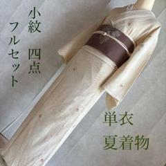 【送料込】 単衣 かわいい てんとう虫 正絹 飛び柄小紋 着物 小紋フルセット 着物・浴衣
