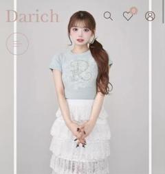 Darich ダーリッチ DRビジューフラワーニットトップス　サックス