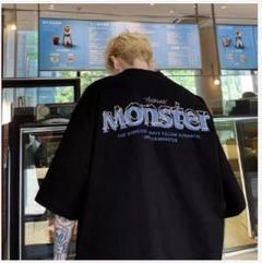 ビッグロゴ メンズ XXL ブラック カジュアル Tシャツ ビッグシルエット