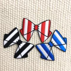 刺繍ワッペン　りぼん　3種3枚セット　特価