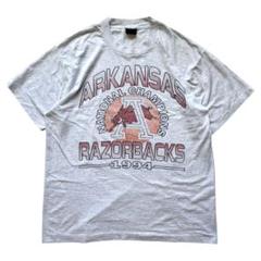 90's USA製 ARKANSAS RAZORBACKS Tシャツ グレー