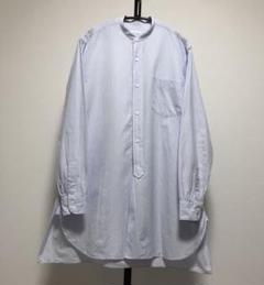 18aw サイズ2 美品 希少 コモリ バンドカラーシャツ SAX comoli