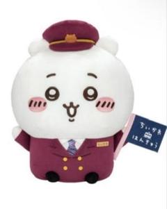 ちいかわ 阪急電車 うさぎ bigぬいぐるみ 受注生産 コラボレーション企画 CHIIKAWA×HANKYU 阪急電車に添乗している
