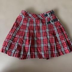Burberry レッドチェック プリーツスカート - メルカリ