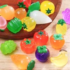 インテリア雑貨　ミニチュア　果物 ＆ 野菜　40個セット　デコパーツ　置物 飾り