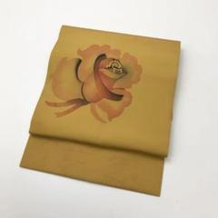 名古屋帯 塩瀬 花模様 濃卵色 KO-1340 名古屋帯 塩瀬 花模様 濃卵色 KO-1340 - メルカリ