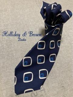 【美品】Holliday & Brown／ビックスクエア／セルフチップ／ネイビー 美品】Holliday & Brown／ビックスクエア／セルフチップ