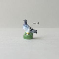 フェーヴ　伝書鳩　フランス　フェーブ　ミニチュア陶器　f-3365