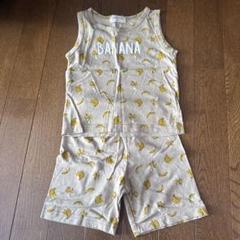 バナナ柄 ノースリーブタンクトップとショートパンツセット　100サイズ
