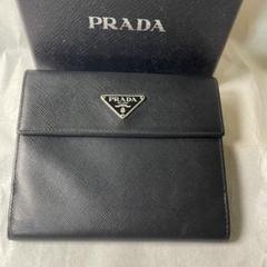 ✨未使用に近い・箱保証書付き✨　PRADA 長財布　三角プレート　サフィアーノ 極美品】PRADA 長財布 三角ロゴ 青 サフィアーノ ギャランティ