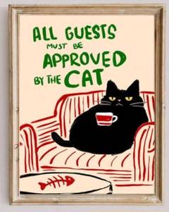 【ファブリックポスター】猫ゲスト　キャンパスアート　布ポスター　黒猫