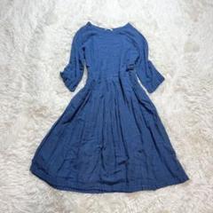 ヤラ　ロングワンピース　ひざ丈ワンピース　ステッチ　刺繍　ギャザー　フレア