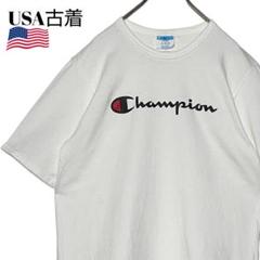 90s USA古着 チャンピオンTシャツ 白 L プリントロゴtシャツ