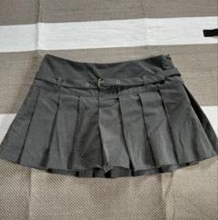 ZARA ザラ プリーツスカート スコート ベルト ミニ丈 スカパン M グレー