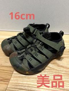 KEEN キッズ 水陸両用サンダル 16cm カーキ