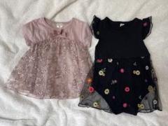 【90cm】レースチュニック・ロンパース　2点セット
