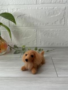羊毛フェルト犬 羊毛フェルトダックス ダックスダルマ 羊毛