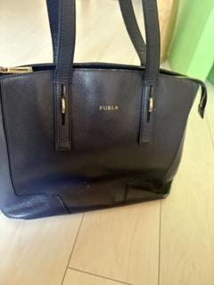 FURLA ネイビー レザー トートバッグ