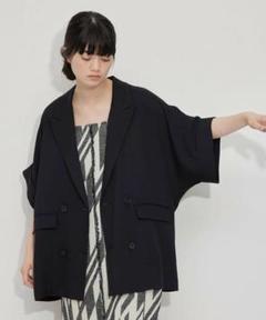 アダムエロペ　ショートスリーブシャツジャケット　ブラック サステナブル】・【新色追加】ショートスリーブシャツJK（その他