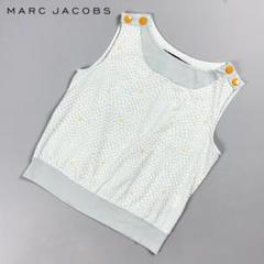 MARC JACOBS 肩ボタン総柄カットソー ブルー サイズ4*CD50
