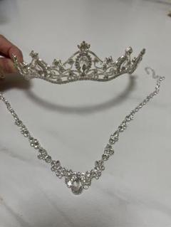 シルバー ティアラとネックレス セット