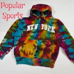 Popular Sports ジップアップパーカー　ダイダイ　クレイジーカラー