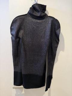 極美品✨ISSEY MIYAKE プリーツ変形ニットハイネックブラック