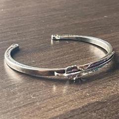 バングル ブレスレット ヴィンテージ フェザー ナバホ シルバー925