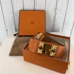 エルメス.HERMES オレンジ色.犬の首輪と言う名前の希少size
