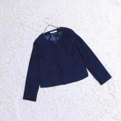 【NATURAL BEAUTY BASIC】ノーカラージャケット (M) ラメ