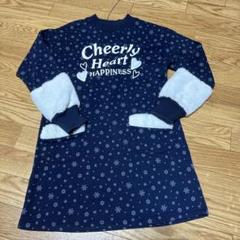 子供服 女の子 ワンピース 長袖 ネイビー 140サイズ 中古