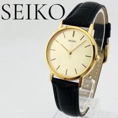 【新品電池】2842　SEIKO　ユニセックス腕時計　ゴールド　男女兼用　黒色