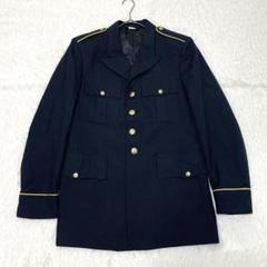 ミリタリージャケット 金ボタン USA古着 XL 軍服 将校 黒 エポーレットのサムネイル