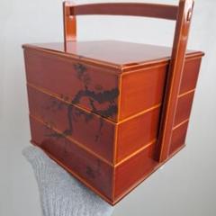 飛騨春慶塗 手提げ3段重箱】天然木製 墨絵 長期保管品 - メルカリ