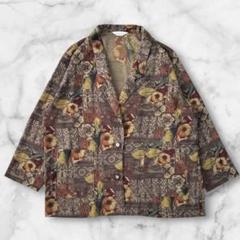 90's vintage 柄シャツ レトロシャツ トップス 総柄 花柄 y2k