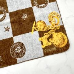 84【新品・未使用】CELINE タオルハンカチ 馬具　ブラウン系 日本製