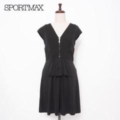 スポーツマックス ギャザーカットワンピース ブラック サイズM*ED1239