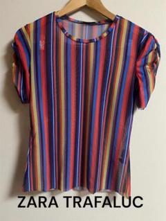 ZARA TRAFALUC ストライプ メッシュ シアーTシャツ