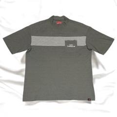 美品 ニューバランスゴルフ ハイネック ポケットTシャツ モックネック ボーダー