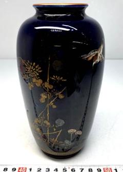 九谷焼　瑠璃花鳥図花瓶　高さ18㎝　東Y6-0513③タエト 九谷焼 瑠璃花鳥図花瓶 高さ18㎝ 東Y6-0513③タエト - メルカリ