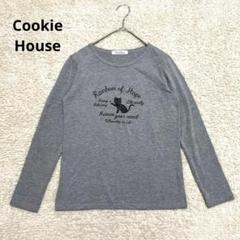 【Cookie House】クッキーハウス　長袖カットソー　ロンT 猫　グレー