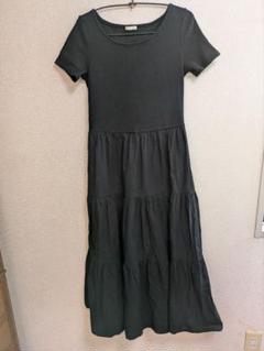 GU　ジーユーコンビネーションティアードワンピース　ロングワンピ　3段スカート