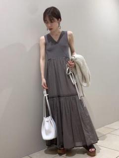 FRAY I.D 2wayニットコンビコットンボイルワンピース